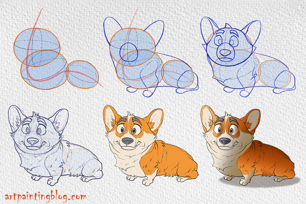 How to Draw Cartoon Corgi Dog – A Step by Step Guide